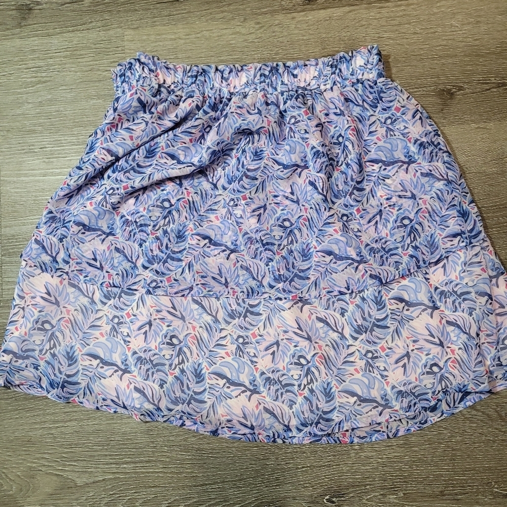 Simply Southern Mini-Skirt Leaf Print Tiered Size XXL Beach Resortwear